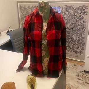 Red and black old navy flannel